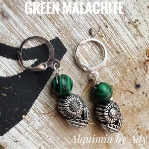 Alquimia Elegant Green Malachite Earrings